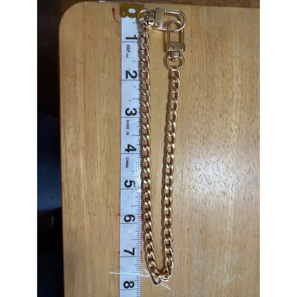 Goldtone Curb Chain Statement Necklace Polished Link Layering Chunky